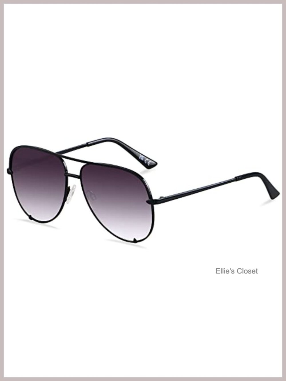 Oversized Aviator Sunglasses Metal Frame UV400 Full Frame